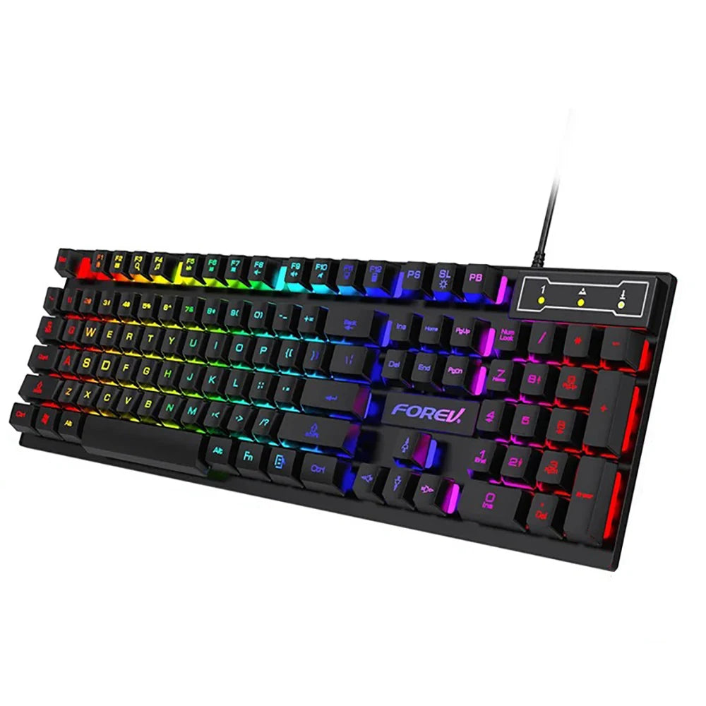 Wired Office Gaming Keyboard Mouse Set USB RGB Backlight Luminous Mechanical Feel Keyboard for Laptop Computer PC Accessories